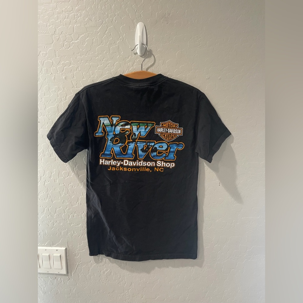 Vintage Y2K Harley‎ Davidson “New River” Chopper Shirt Small Bin 2